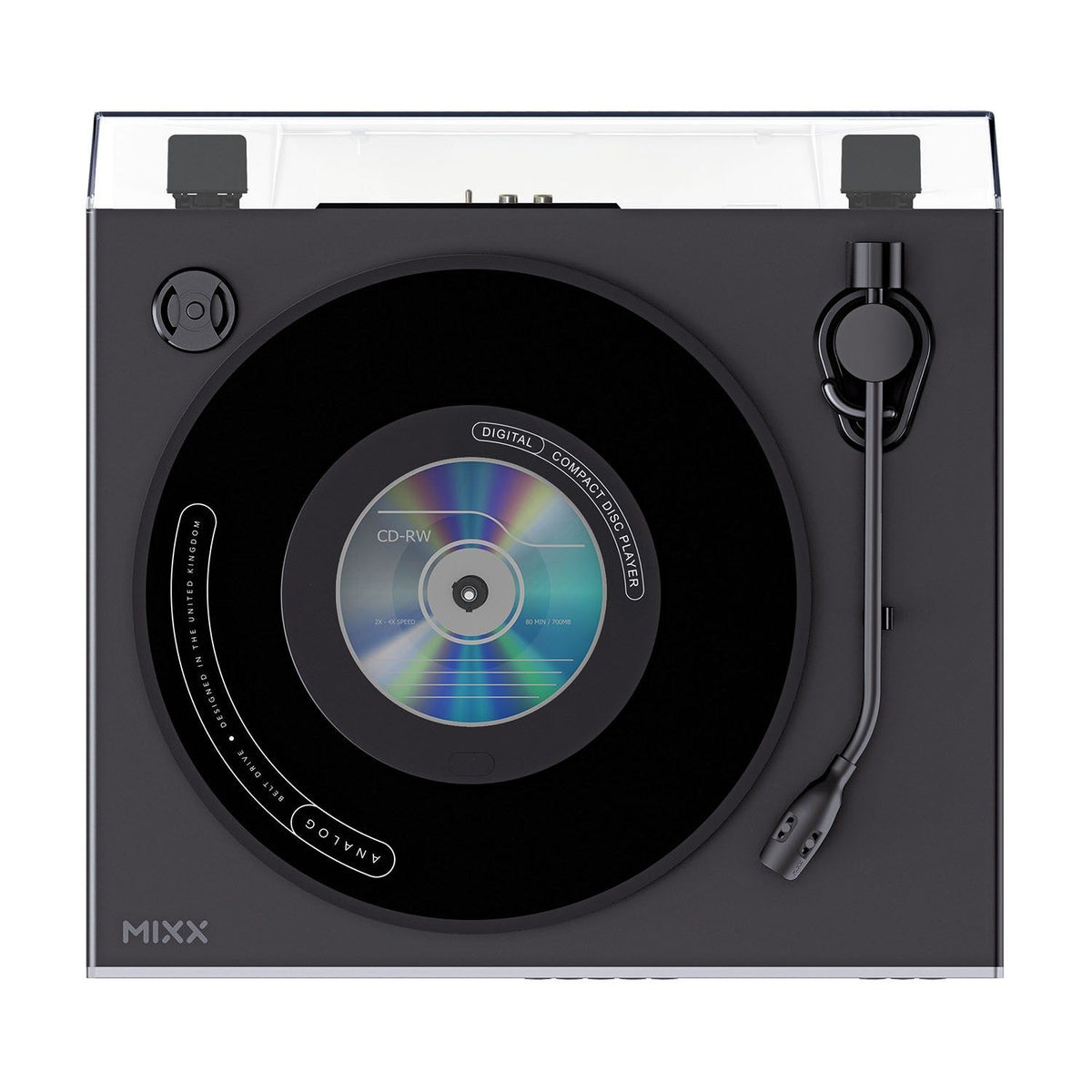 Mixx Analog Plus 2-i-1 Vinyl- og CD-Afspiller Sort