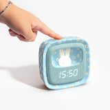 Mobility on Board Vækkeur med Natlys Billy Clock Blue Flower