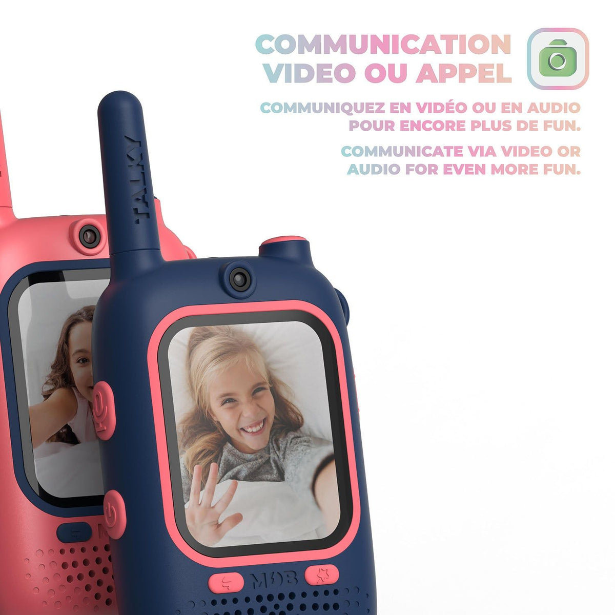 Mobility on Board Walkie Talkie Video Talky Cutie Blå og Lyserød