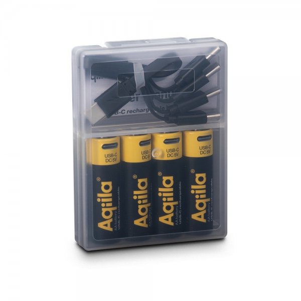 Aqiila Genopladeligt AA-batteri USB-C 4-pak