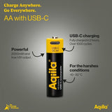 Aqiila Genopladeligt AA-batteri USB-C 4-pak