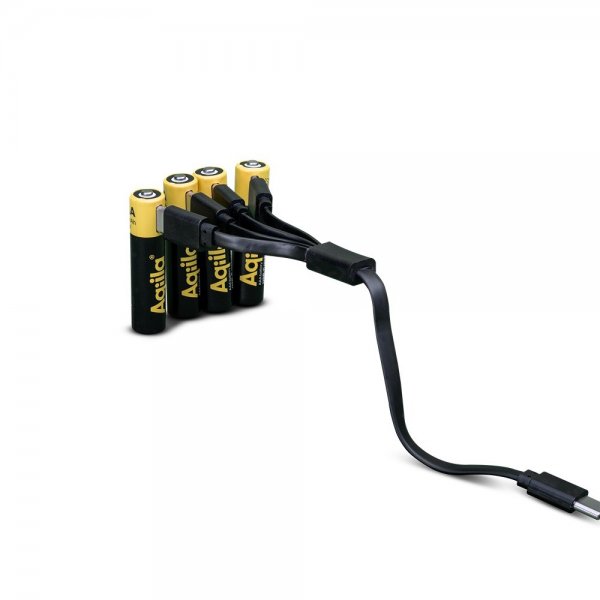 Aqiila Genopladeligt AAA-batteri USB-C 4-pak