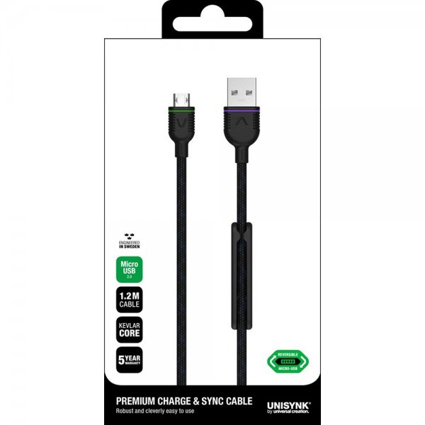 Unisynk USB-A til Micro-USB Kabel 1.2m