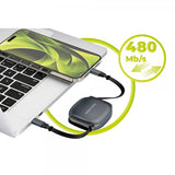 Mobile Origin USB-C Kabel 100W Optrækkeligt Kabel Boks Grå