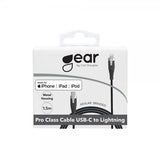 Gear USB-C til Lightning Kabel Kevlar 1.5 meter Sort