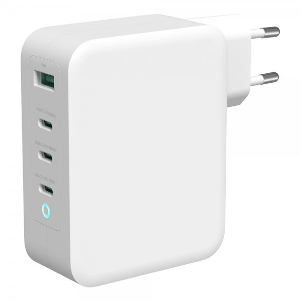 Deltaco vægoplader 3xUSB-C og 1xUSB-A GaN 100W