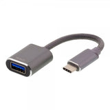 Deltaco USB-C 3.1 Gen 1 til USB-A OTG Adapter Space Gray