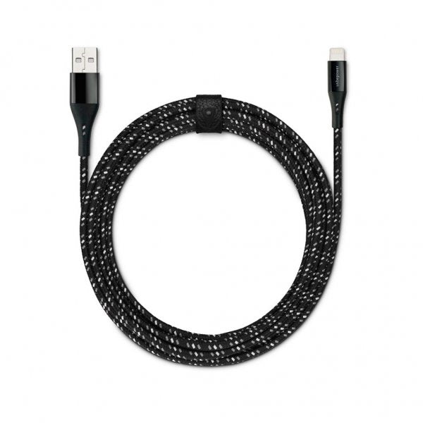 Usbepower Kabel USB til Lightning Kevlar 1.2m Sort Sølv