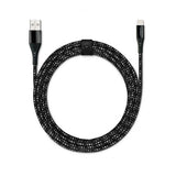 Usbepower Kabel USB til Lightning Kevlar 1.2m Sort Sølv