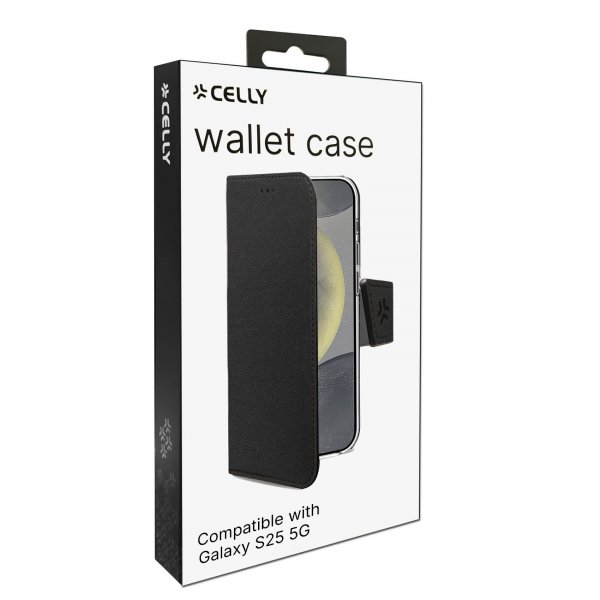 Celly Samsung Galaxy S25 Etui Wally Wallet Case Sort