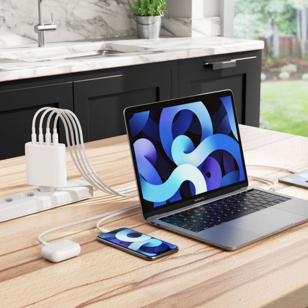 ALOGIC Rapid Power 4-ports 100W GaN-oplader inkl. 2 meters USB-C-opladerkabel