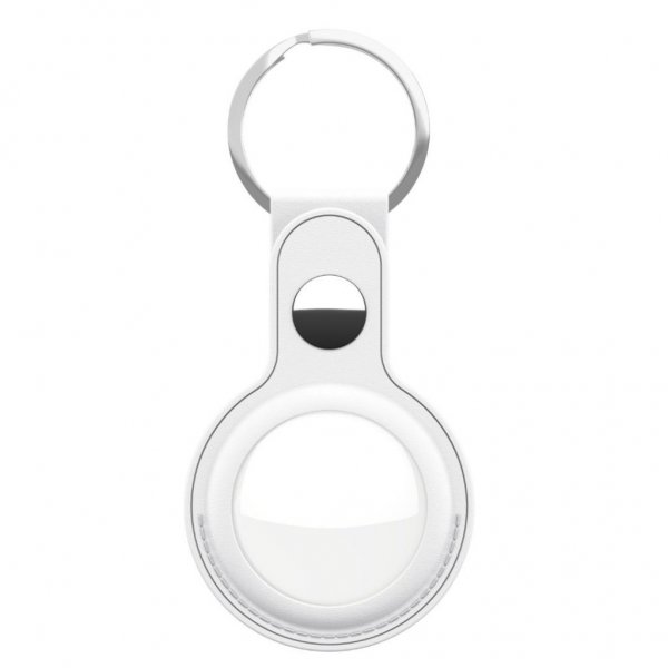KeyBudz AirTag Holder Læder 2-pak Hvid