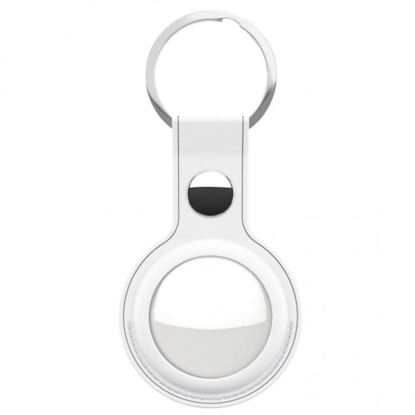 KeyBudz AirTag Holder Læder 2-pak Hvid