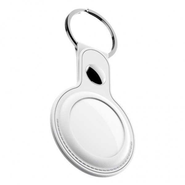 KeyBudz AirTag Holder Læder 2-pak Hvid