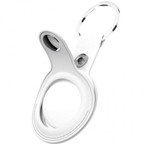 KeyBudz AirTag Holder Læder 2-pak Hvid
