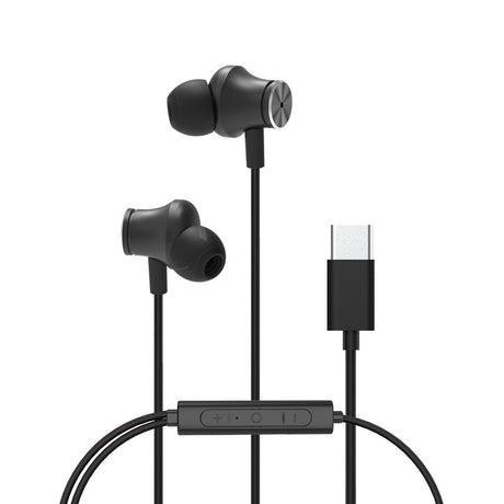 X2O Kablede Høretelefoner USB-C Silicone In-Ear ANC 1.2m Sort