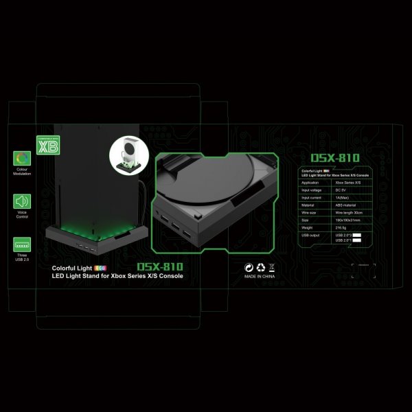 Xbox Series S/X Stativ med LED DSX-810 RGB