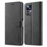 Lc.Imeeke Xiaomi 12T/12T Pro Etui med Kortlomme og Standfunktion Sort