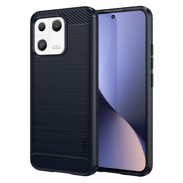 Mofi Xiaomi 13 Cover Børstet Kulfibertekstur Blå