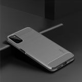 Mofi Xiaomi Poco M3 Cover Børstet Kulfibertekstur Grå