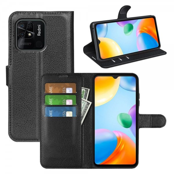 Xiaomi Redmi 10C Etui Litchi Sort