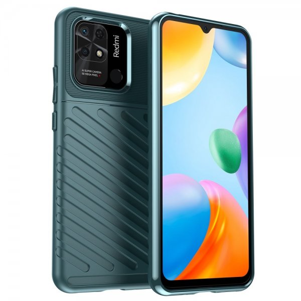 Xiaomi Redmi 10C Cover Thunder Series Grøn