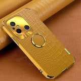 Xiaomi Redmi 12C Cover Krokodillemønster Fingerring Gul