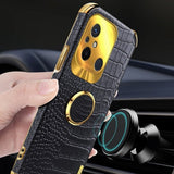 Xiaomi Redmi 12C Cover Krokodillemønster Finger Ring Rød