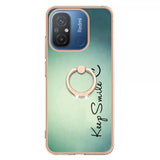 Xiaomi Redmi 12C Cover med Fingerring Motiv Keep Smile