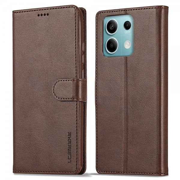 Lc.Imeeke Xiaomi Redmi Note 13 5G Etui med Kortlomme Stativfunktion Brun