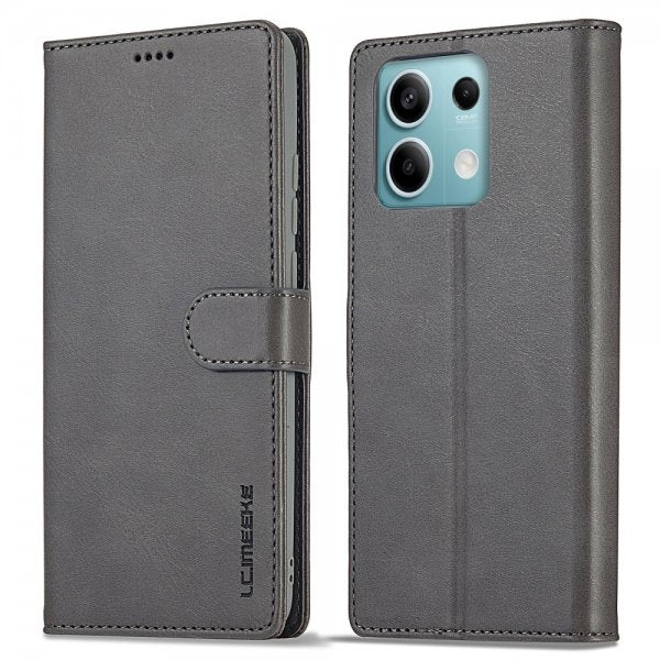 Lc.Imeeke Xiaomi Redmi Note 13 5G Cover med Kortrum Stativfunktion Grå