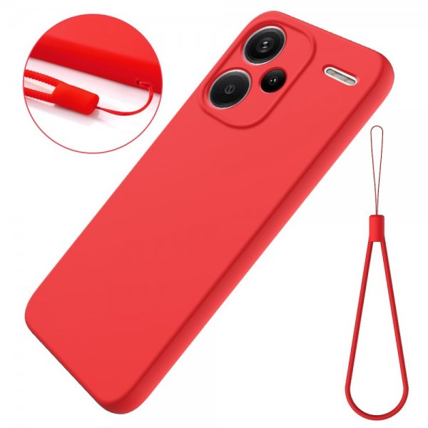 Xiaomi Redmi Note 13 Pro Plus 5G Cover med Rem Silikone Rød