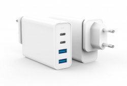 100W GaN charger with 2xUSB-C/2xUSB3.0 incl travel plugs