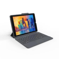 iPad 10.2 Etui med tastatur Pro Keys with Trackpad Nordic Sort Grå