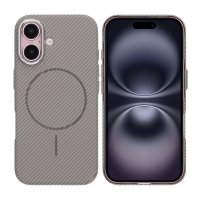 iPhone 16 Cover Kulfibermønster MagSafe Grå
