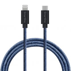 Lightning USB-C Kabel 2m Fuzzy Blue Wave