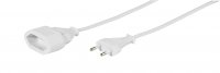 Euro Strømforlængerkabel 3m Hvid