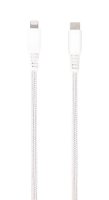 Kabel Longlife Braided USB-C/Lightning 0.5m Hvid