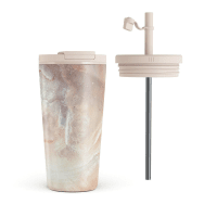 Flaske Termokrus med låg og sugerør Serene