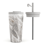 Flaske Termokrus med låg og sugerør Snowstorm
