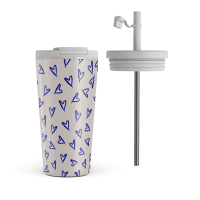 Flaske Termokrus med låg og sugerør Love Me Right