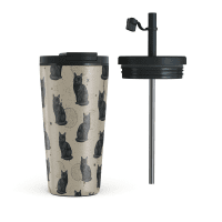 Flaske Termokrus med låg og sugerør Salem