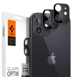 iPhone 12 Mini Kameralinsebeskytter Glas.tR Optik 2-pak Sort