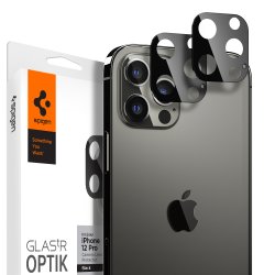 iPhone 12 Pro Max Kameralinsebeskytter Glas.tR Optik 2-pak Sort