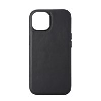 iPhone 15 Cover Ægte læder MagSeries Sort