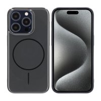 iPhone 15 Pro Cover TPU MagSafe Glat Sort