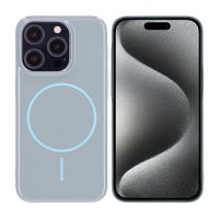 iPhone 15 Pro Cover TPU MagSafe Glat Blå
