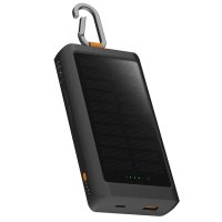 Powerbank Solar Panel and Flashlight Go2 10 000 mAh 15W Sort