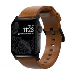 Apple Watch 42/44/45mm/Ultra Armband Modern Band Black Hardware English Tan