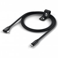 Vinklet data- og ladekabel USB-C 1 m sort